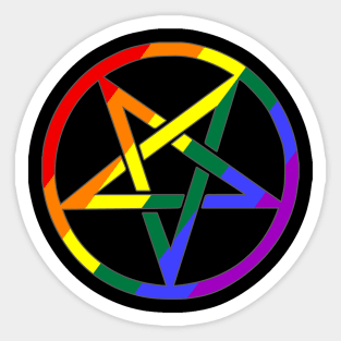 Rainbow Pentagram Sticker